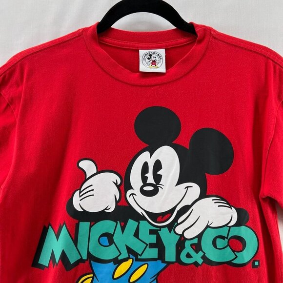 Disney Mickey Mouse & Co T-Shirt S Mickey Mouse Graphic Print Crew Neck Red - Picture 7 of 7